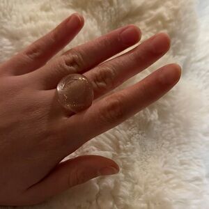 Elegant Gold/Clear Toned Women's Ring